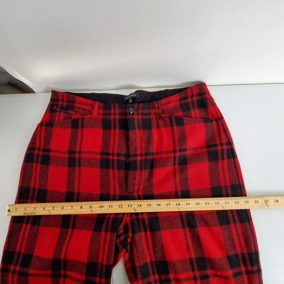 Banana Republic Plaid Riding Pants Size 18 Wool Blend Button Fly Ankle Ties - Picture 10 of 16